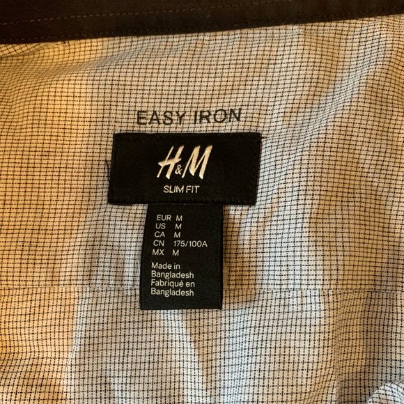 H and M Easy Iron Men's Long Sleeve Collared Shirt - Picture 2 of 4